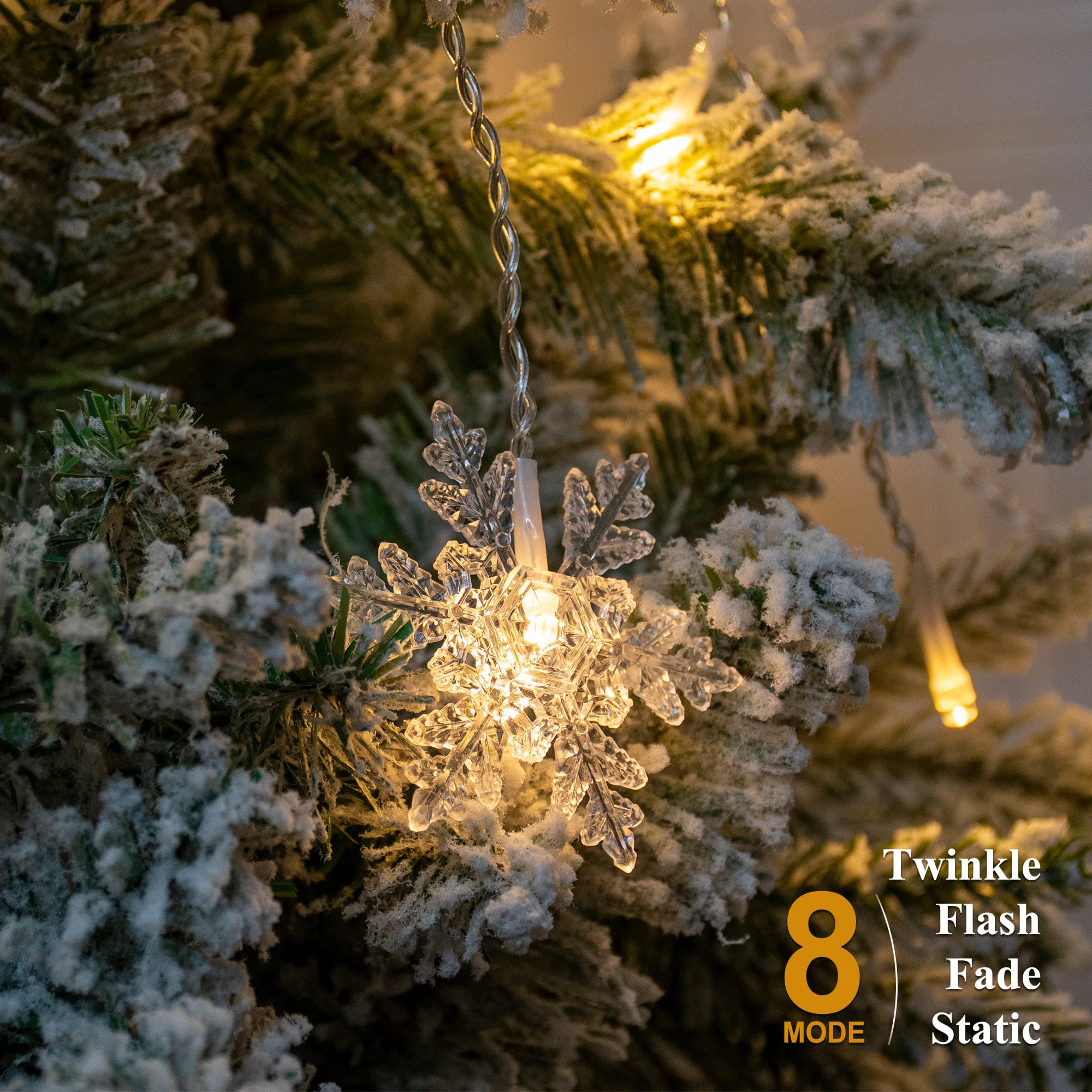 Snowflake Window Curtain Lights - Image 3