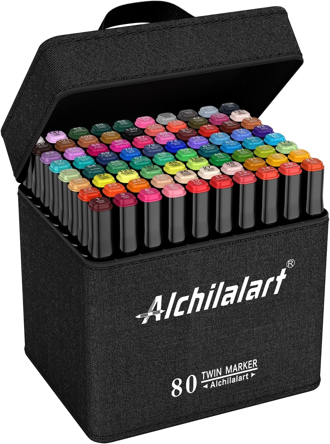 Amazon.com : alchilalart 80-Colors Alcohol Based Markers, Alcohol ...