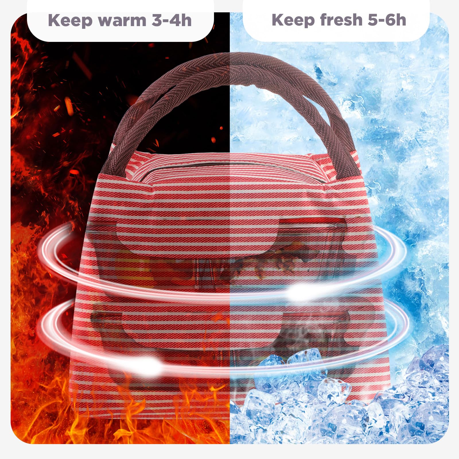Chunful 24 Stück isolierte Lunch-Tasche, wiederverwendbare Lunchbox, Lunch-Tasche, Tragetasche für Damen, Teenager, Männer, wasserdichte Lunchbox mit Aluminiumfolie, auslaufsicher, für Damen, Herren,