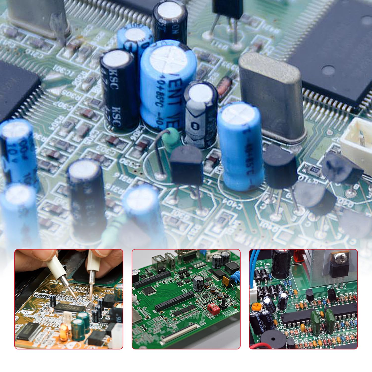 YIXISI 148 Sztuk 22 Wartości Zakres 10uF-2200uF 10V 16V 25V 35V 50V Zestaw Kondensatorów Elektrolitycznych, Aluminiowe Kondensatory Elektrolityczne, do Telewizora, Monitora LCD, Radia, Stereo, Gier