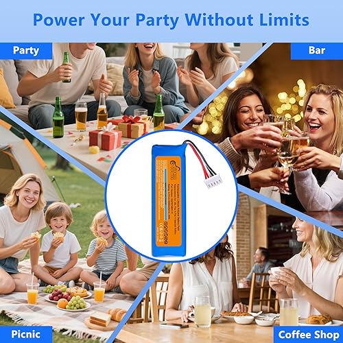 Vista 7 de Pickle Power Batería de 4000mAh para JBL Flip 4, Flip 4 Special Edition, JBL GSP872693 01