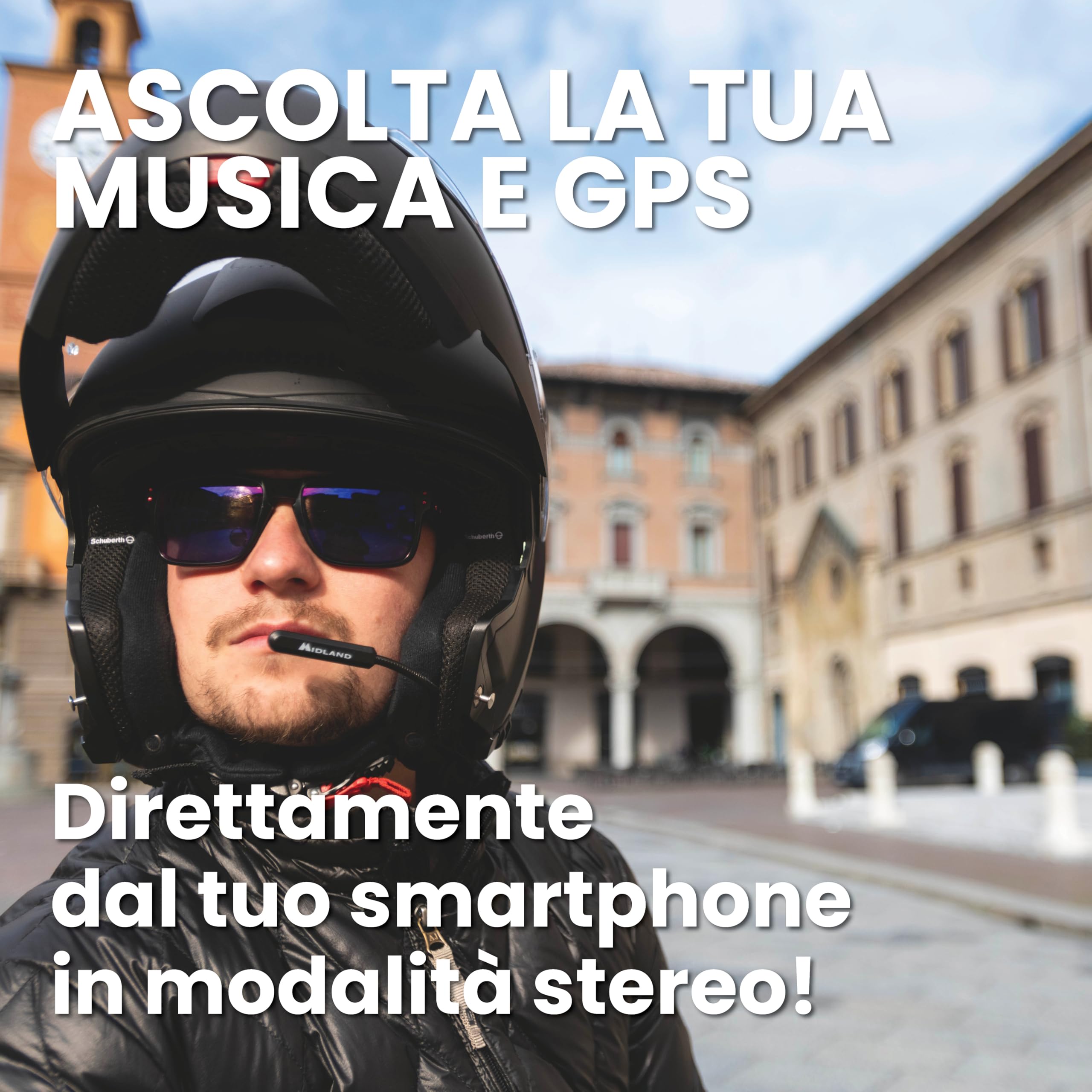 Midland Auricolare Bluetooth 5.2 Singolo Lokui K10 per Motociclisti Urbani con Filtro Anti-Rumore, Ricarica Rapida