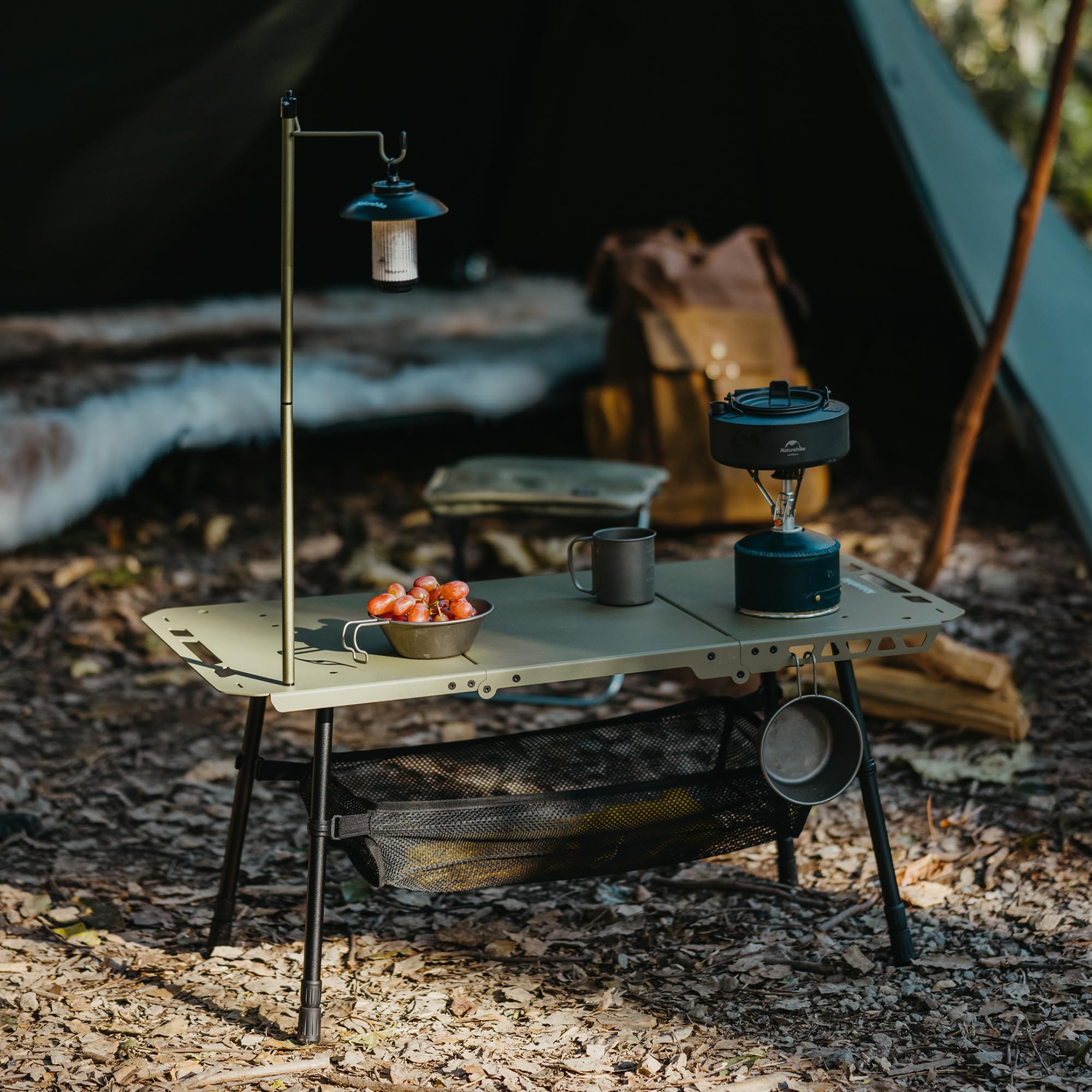 Naturehike Mesa de camping plegable en 3 niveles, resistente para el hogar, cocina, picnic y exterior, plegable compacta, ideal para camping y uso diario