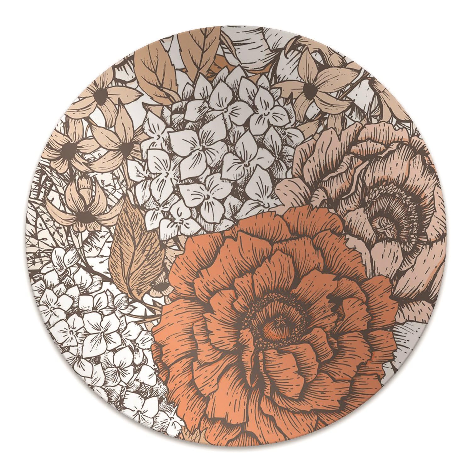 Tapis de chaise pour le bureau à la maison motif floral orange
