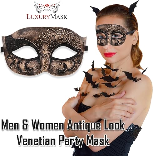 Miniatura 4 de Máscara de mascarada para hombre, máscara de aspecto antiguo para Halloween, fiesta veneciana, fiesta de máscaras y baile de máscaras