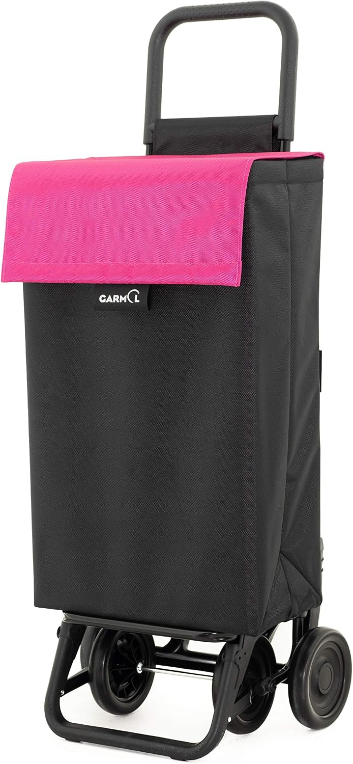 Garmol Shopping Trolley 48L Black and Fuchsia - Image 3