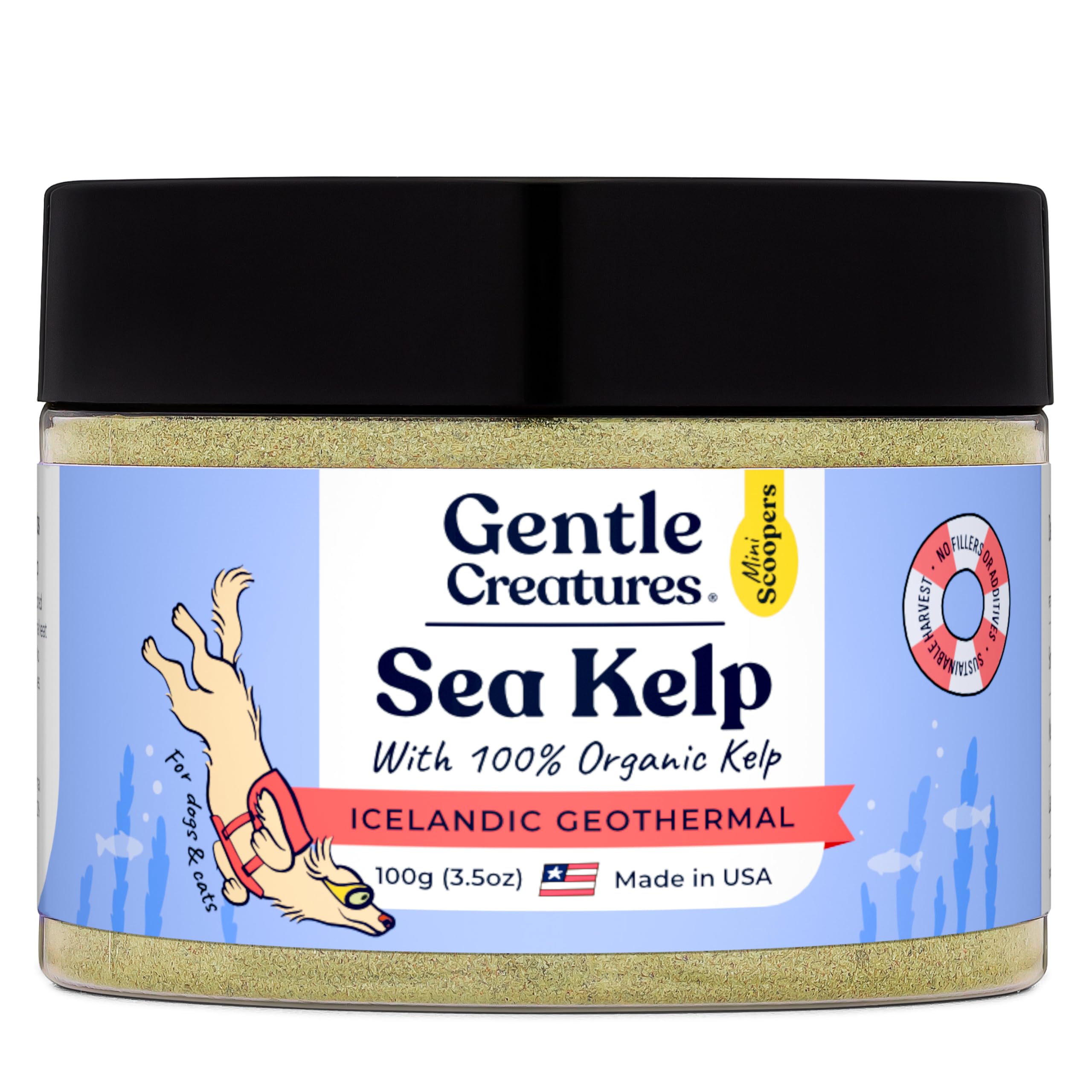 Gentle Creatures Organic Sea Kelp for Dogs & Cats, Iodine Supplement, 3.5oz