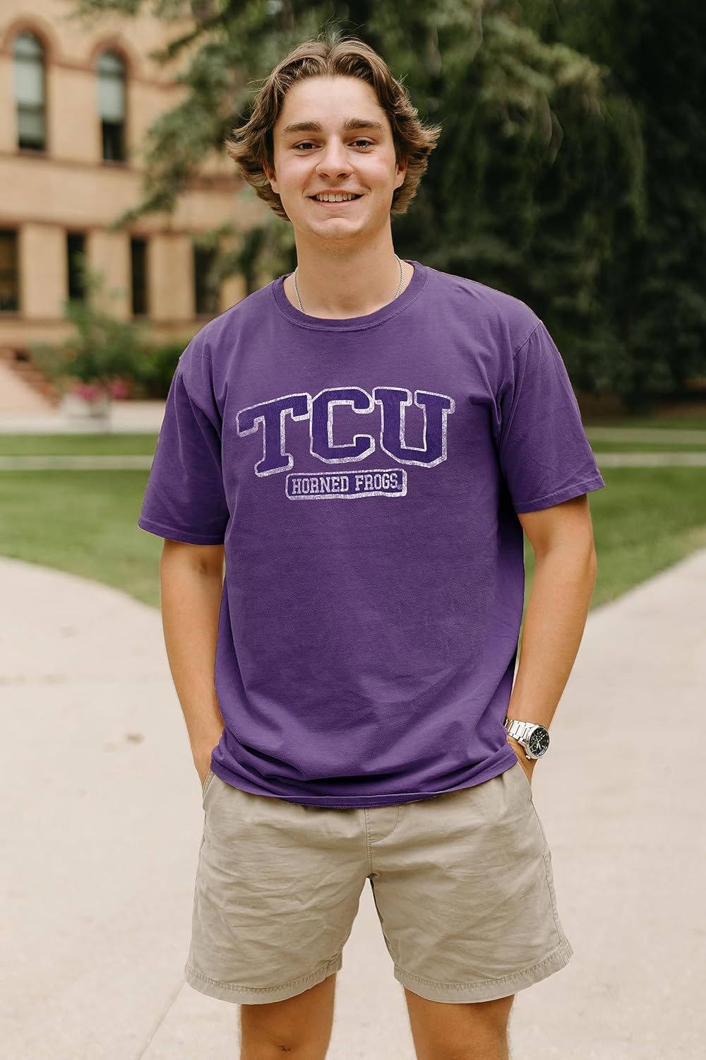 Blue 84 NCAA Unisex-Adult NCAA Officially Licensed T-Shirt Team Color Dyed Ringspun Vintage - Image 2