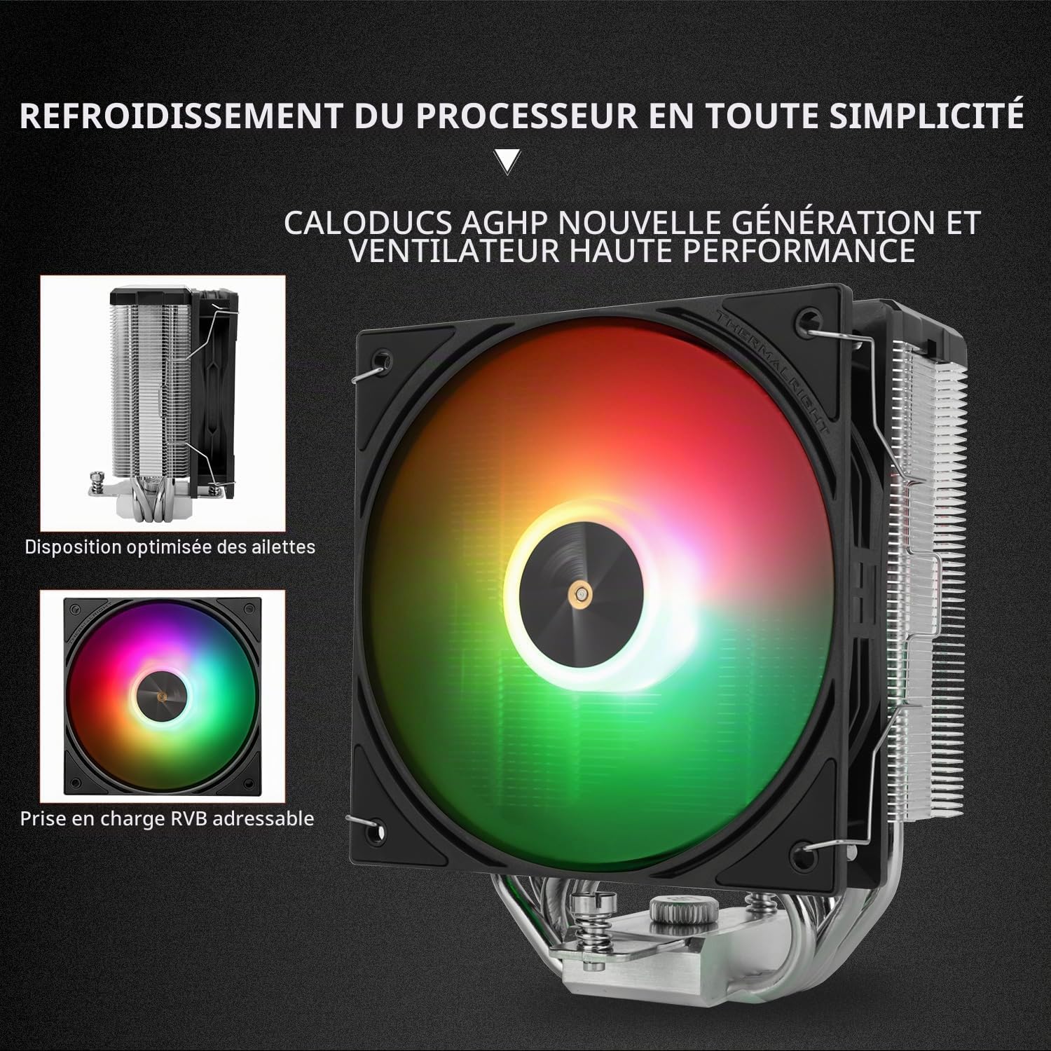 TR Assassin X 120R Digital ARGB Refroidisseur d'air pour processeur avec caloducs de 4 x 6 mm, coque supérieure à écran numérique, refroidisseur de ventilateur PWM, 151 mm de haut, pour AM5 et Intel