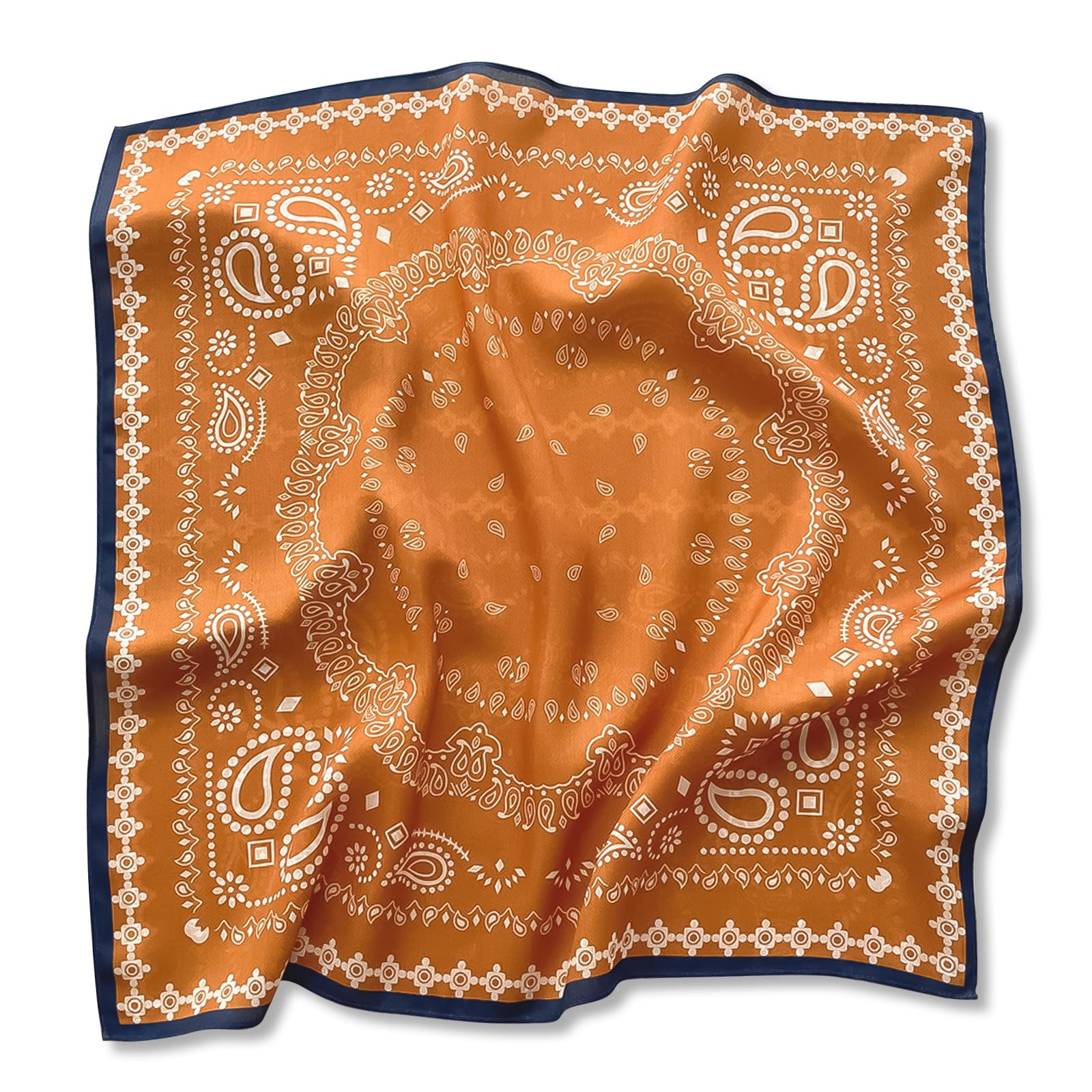 Fazzoletto Da Collo Vintage LumiSyne In Cotone: Sciarpa Diamante Con Motivo Floreale Paisley, Leggera E Traspirante 118x37 Cm