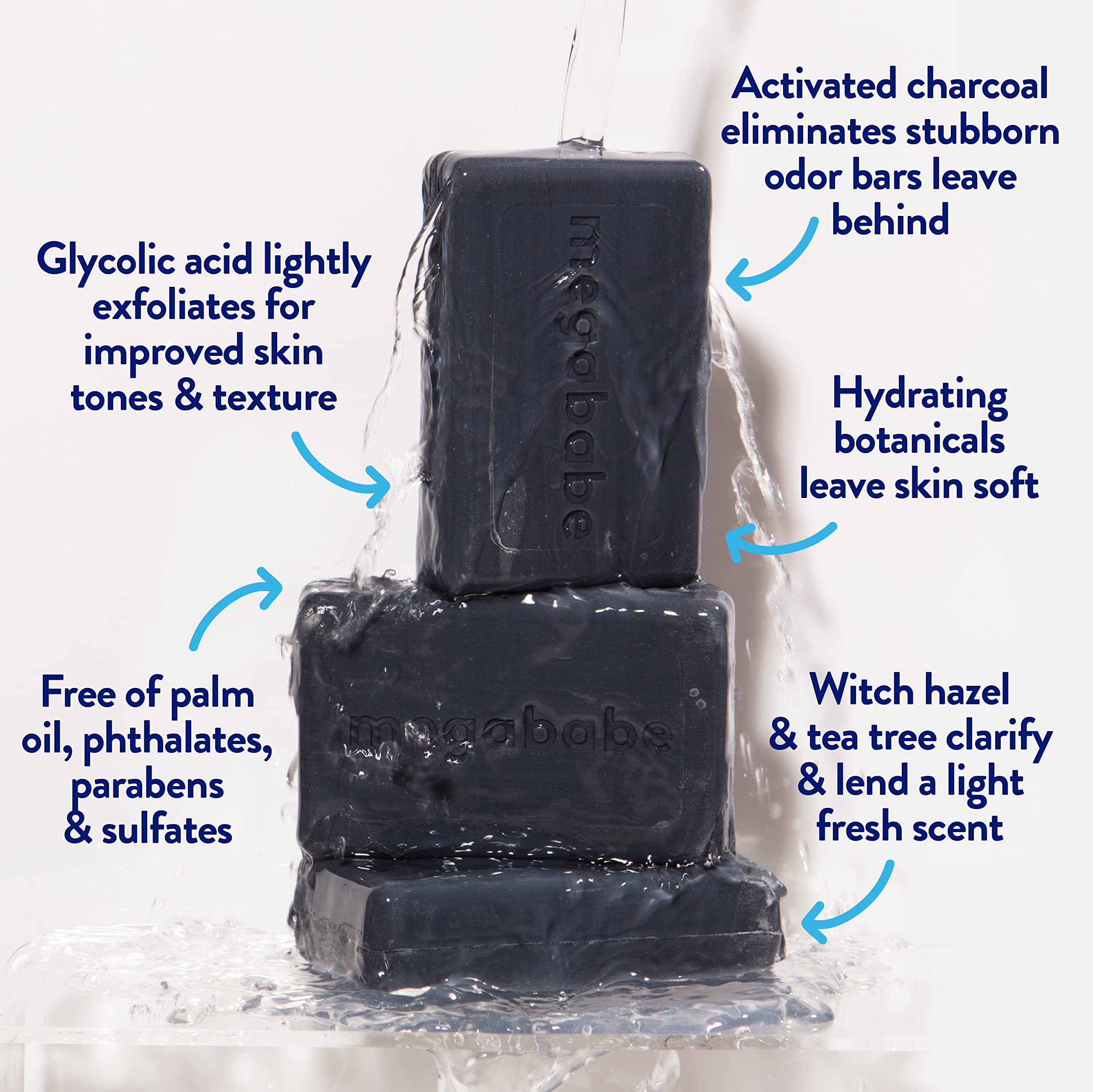 Megababe Underarm 2-Piece Bundle - Smoothie Deo Daily Deodorant 2.6 oz & Space Bar Detox Soap 3.5 oz | Odor Protection, Aluminum Free