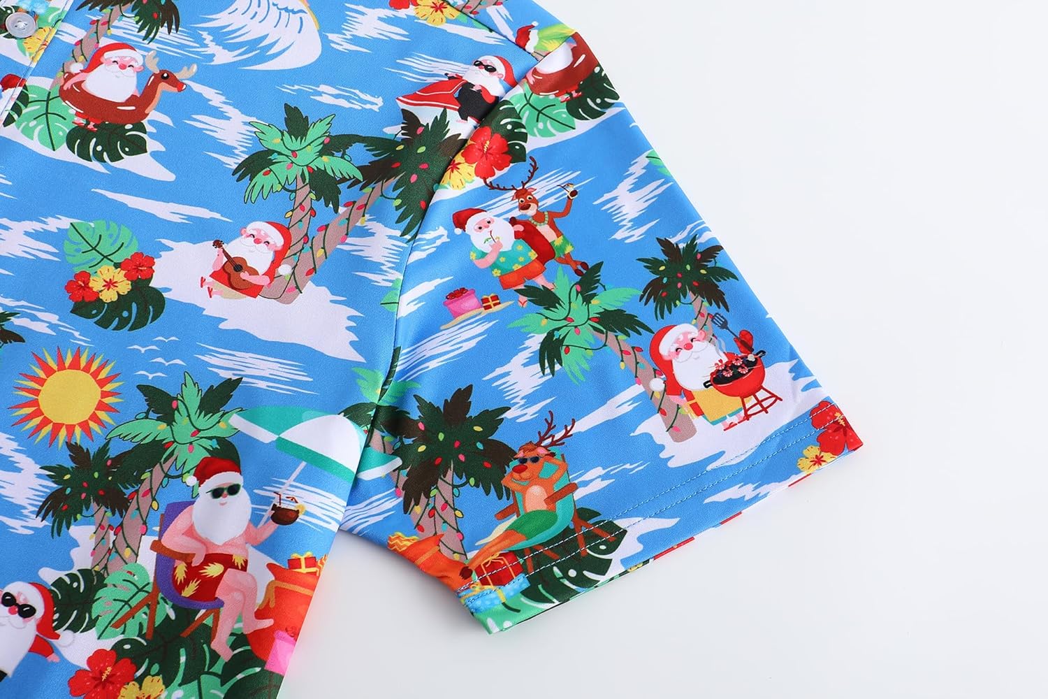 Men's Christmas Shirt Short Sleeve Santa Claus Party Casual Golf Polo Shirts for Men - Image 5