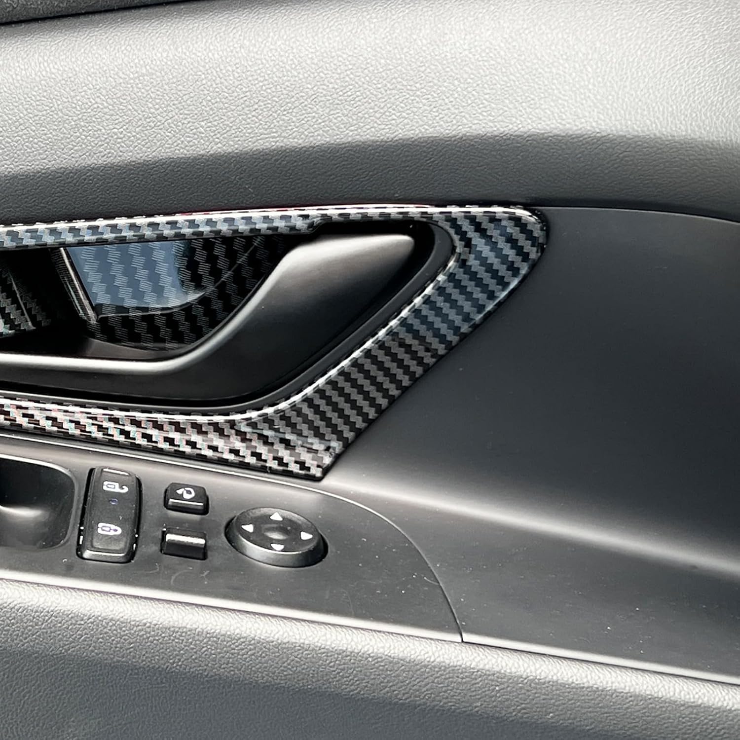 Carbon Fiber Style Interior Door Panel Molding Trim Door Cover Compatible with Hyundai Elantra N 2022-2025 Elantra N Line CN7 2021-2025 Automotive Accessories