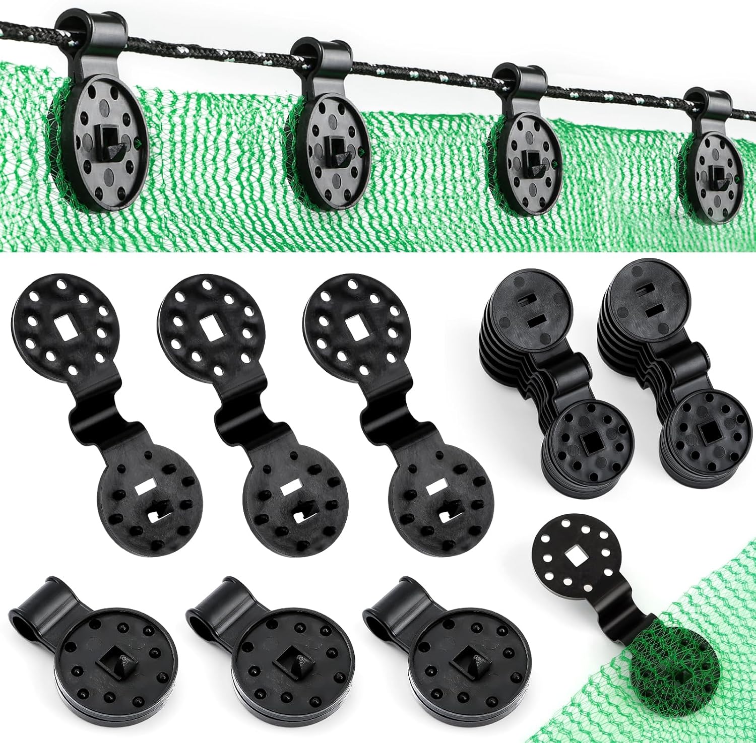 50 PCS Shade Cloth Plastic Clips, Windproof Outdoor