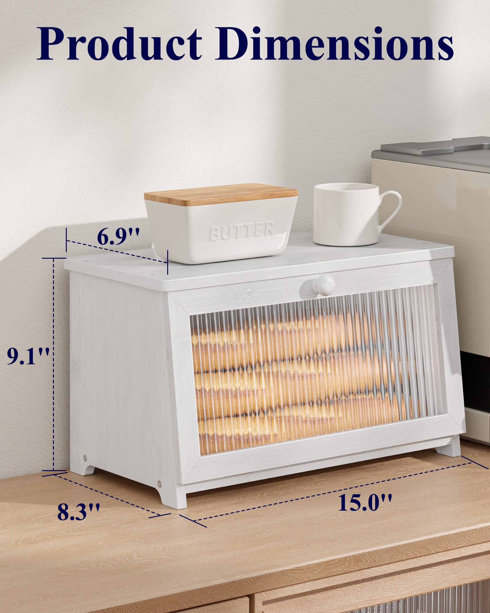 Kitsure Wooden Bread Box - Fresh Bread Storage -2 Kitsure Wooden Bread Box - Fresh Bread Storage -2