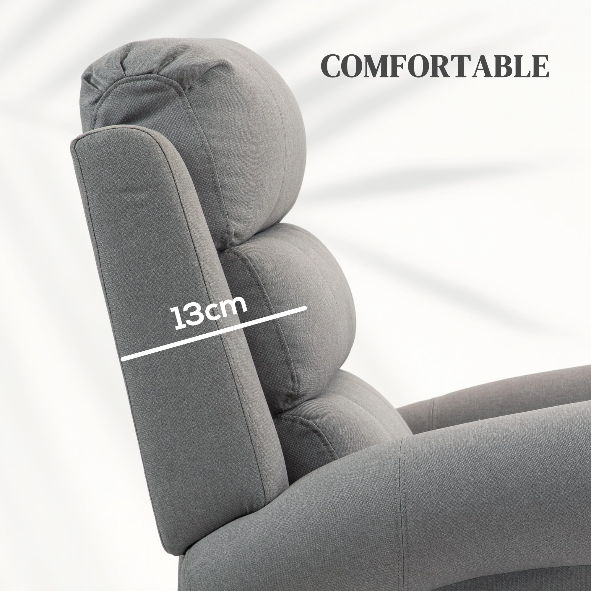 HOMCOM Sillón Relax Reclinable Eléctrico Levanta Personas, con Masaje Vibratorio y Calor, Sillón Elevador, con Control Remoto, Reposapiés, Tapizado en Lino, Bolsillos Laterales, Gris