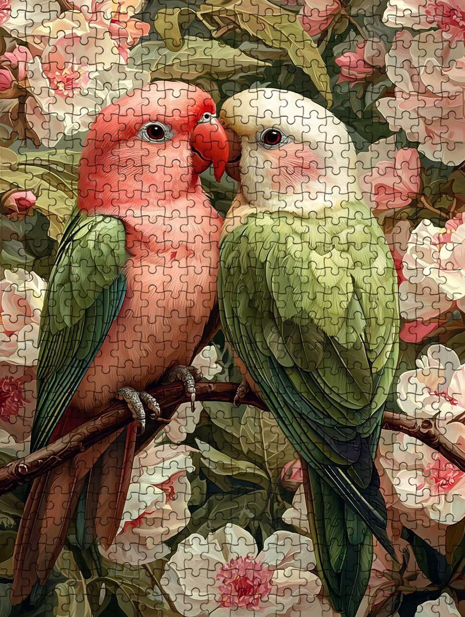 Rosa GrüN Papagei Puzzle 2000 Teile, Klassische Puzzles, Geschicklichkeitsspiel Puzzle für Erwachsene, Puzzlespiele für Die Ganze Familie, Mit Schöner Verpackung, Dekoration Puzzles DX0YL3-234