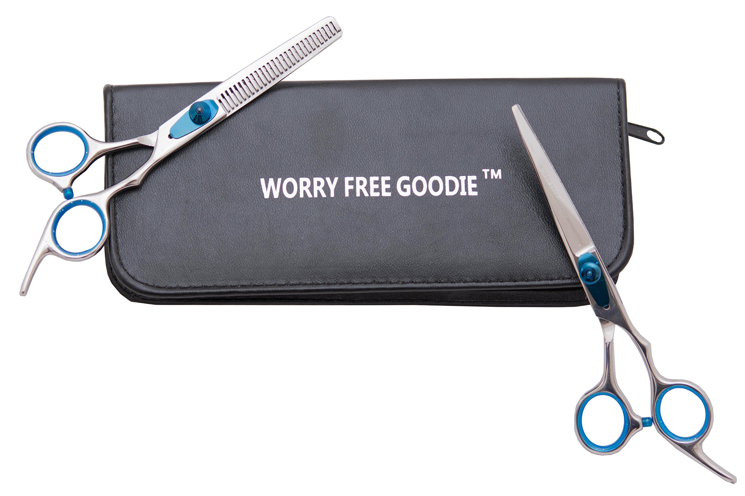Designed in NYC, Barber Approved,Worry Free Goodie Cobalt Molybdenum Scissors FULL SET,6.5-Inch,Crafted to fit Both American And Asian Finger Size