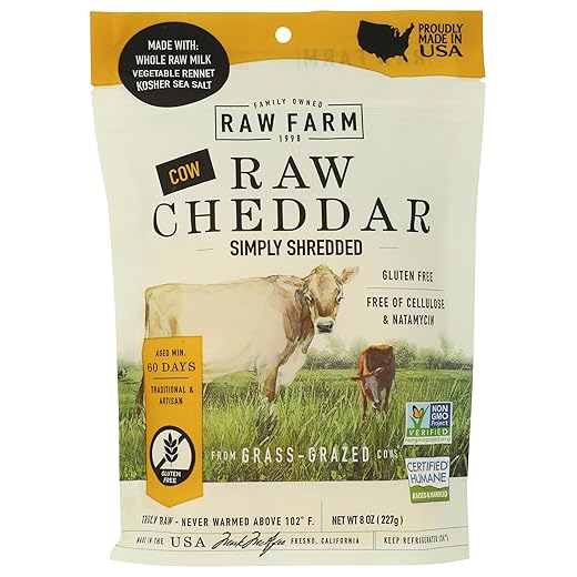 Organic Pasture, Raw Cheddar Cheese, 8 Ounce