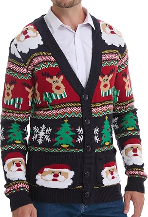 *daisysboutique* Mens Holiday Reindeer Snowman Santa Snowflakes Sweater