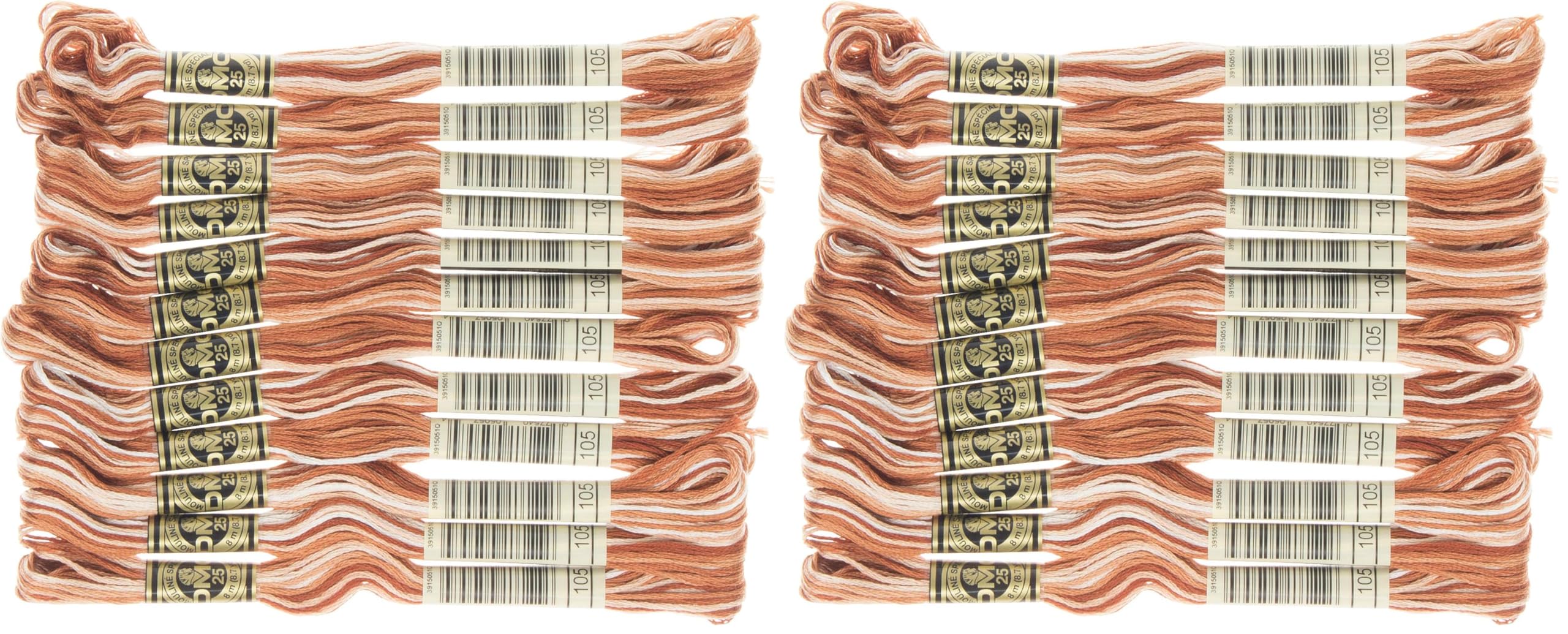DMC 6-Strand Embroidery Cotton Floss, Variegated Brown (Pack of 2)