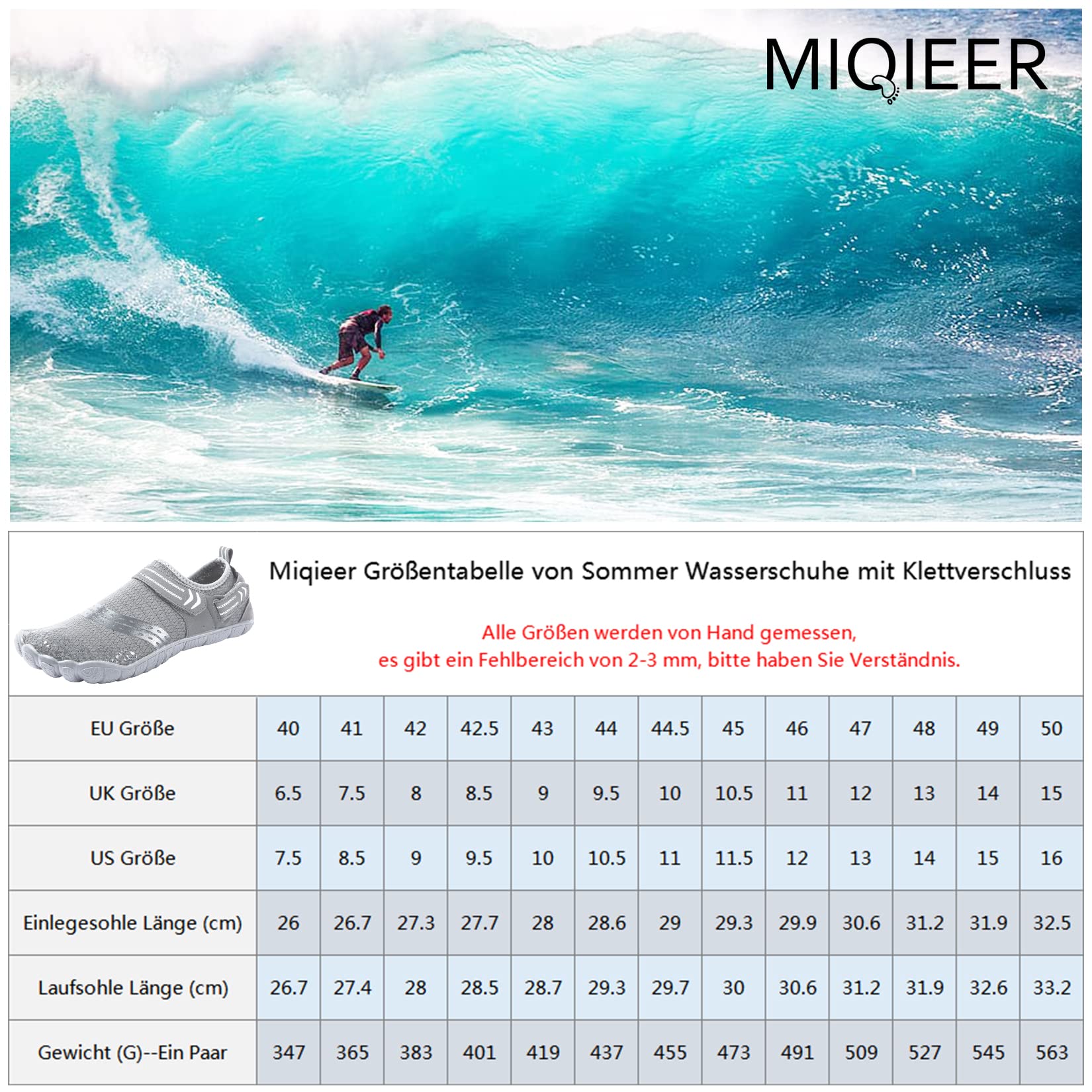 Josaywin Scarpe da Immersione Scarpe da Acqua Uomo Scarpe Estive da Passeggio Asciugatura Rapida Traspirante Antiscivolo Rete Scarpe da Trekking per Bagno Spiaggia Mare 40-50 EU