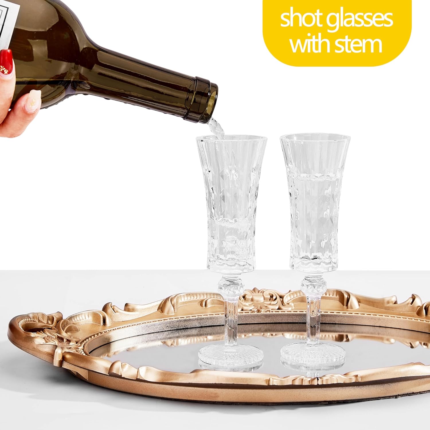 Cordial Glasses with Stem, 1.5oz/45ml, Sherry & Tequila Glasses Set of 6 - Image 4