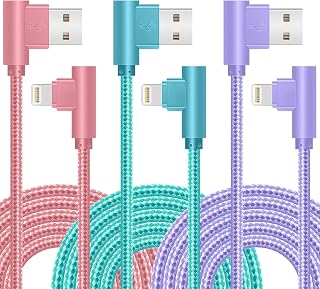 iPhone Charger, Apple MFi Certified 3Pack 6FT Lightning Cable, 90 Degree Fast Charging Cables Cord Compatible for 14/13 mi Price In India