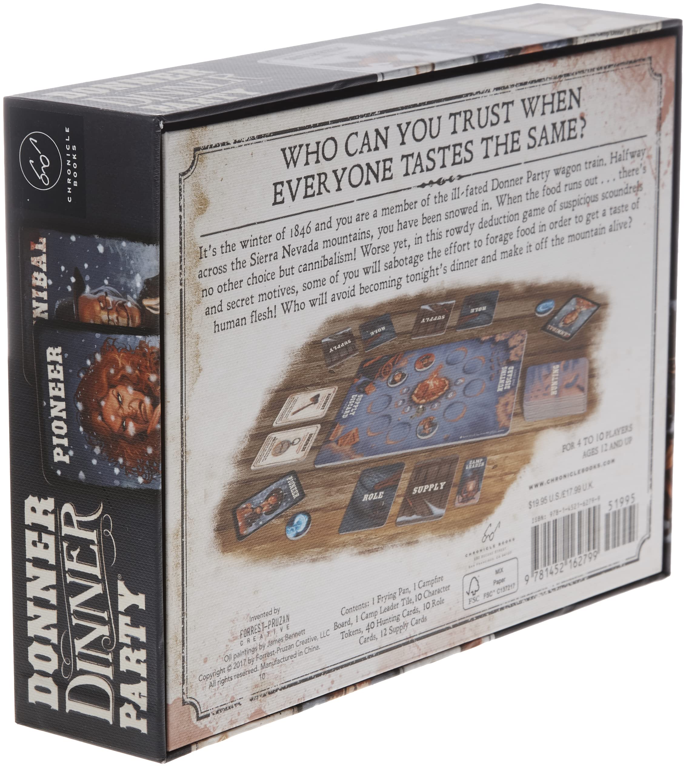 Amazon.com: Chronicle Books Donner Dinner Party: A Rowdy Game of Frontier  Cannibalism! (Weird Games for Parties, Wild West Frontier Game) :  Forrest-Pruzan Creative: Toys & Games