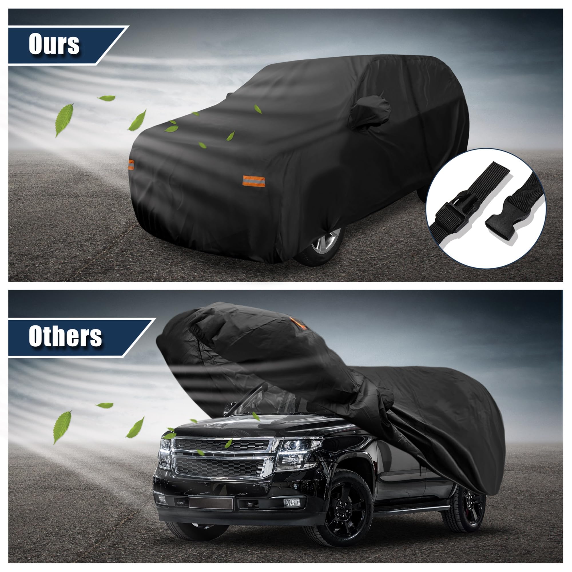 X AUTOHAUX SUV Car Cover for Chevrolet Tahoe 4 Door 2007-2024 Outdoor Waterproof Sun Rain Dust Wind Snow — view 4