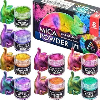 Chameleon Mica Powder – Epoxy Resin Color Pigment Powder - Color Shift Mica Powder - Epoxy Resin Pigment Powder 8 Colors Soap Making Dye Set 1 – Chameleon Powder - Holographic Mica Powder