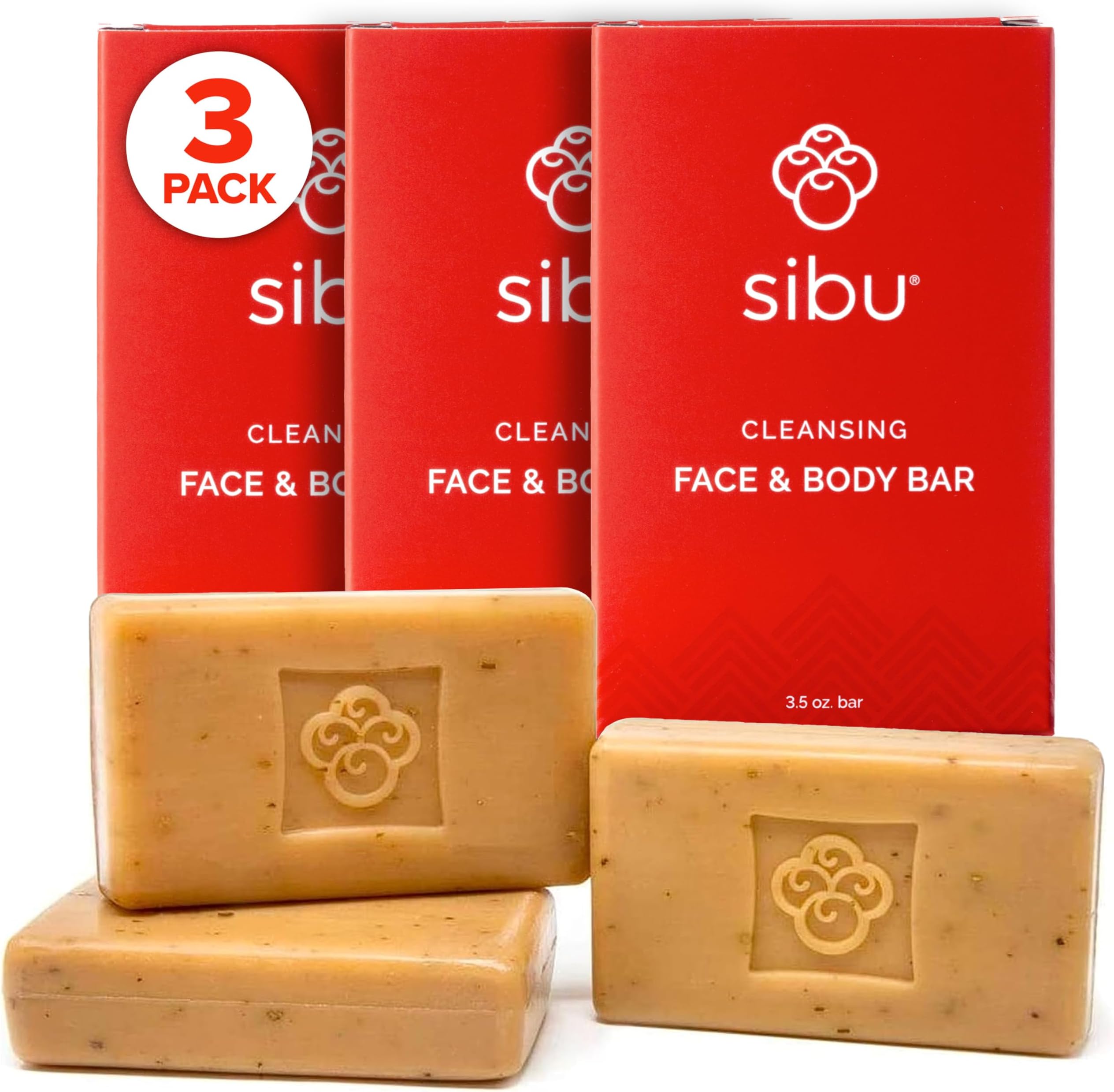 sibu Sea Buckthorn Soap, Cleansing Face & Body Bar with Citrus Scent (3-Pack) – Moisturizes Skin, Reduces Redness and Blemishes, and Calms Sensitive Skin