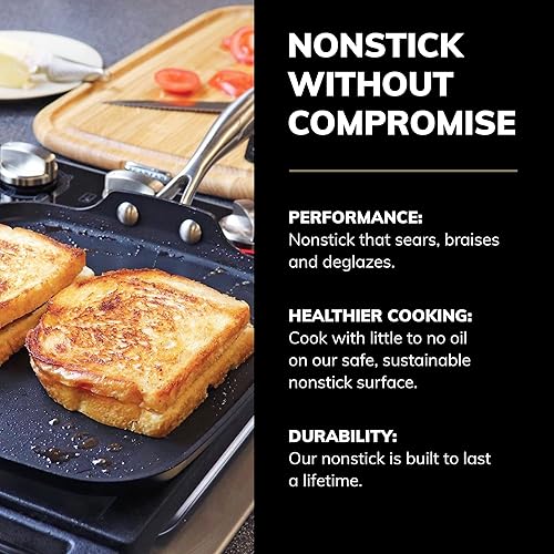 Miniatura 3 de Scanpan Sartén antiadherente cuadrada profesional de 11 pulgadas, compatible con todas las estufas, lista para inducción, apta para utensilios de