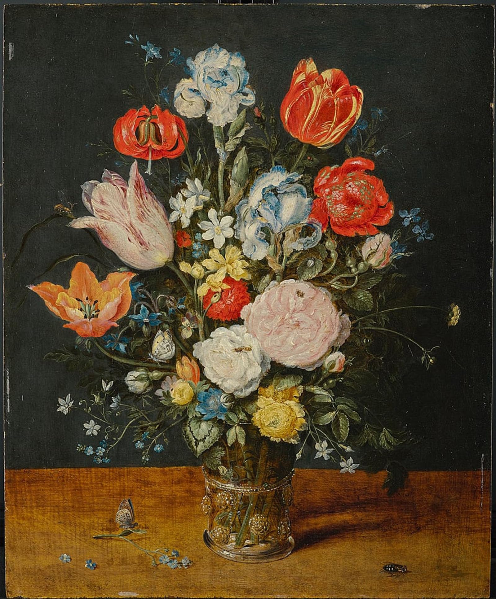 SERENDIPITP Aesthetic Poster Photo Wall Print Retro Picture Flowers in a Glass Beaker After by Jan the Elder Brueghel Modern Wall Artwork for Home Decor 60x90cm