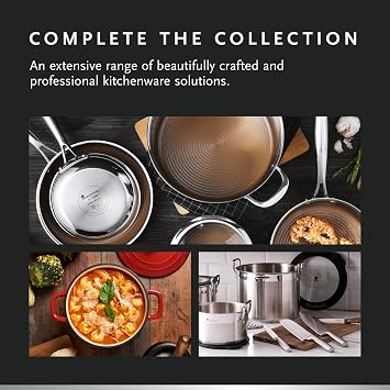 MasterPro - Shallow Casserole with Glass Lid, 4.9l - Gastro Induction Cast Aluminium Pot, Professional Quality, Titanium Non-Stick Coating, Ovenproof