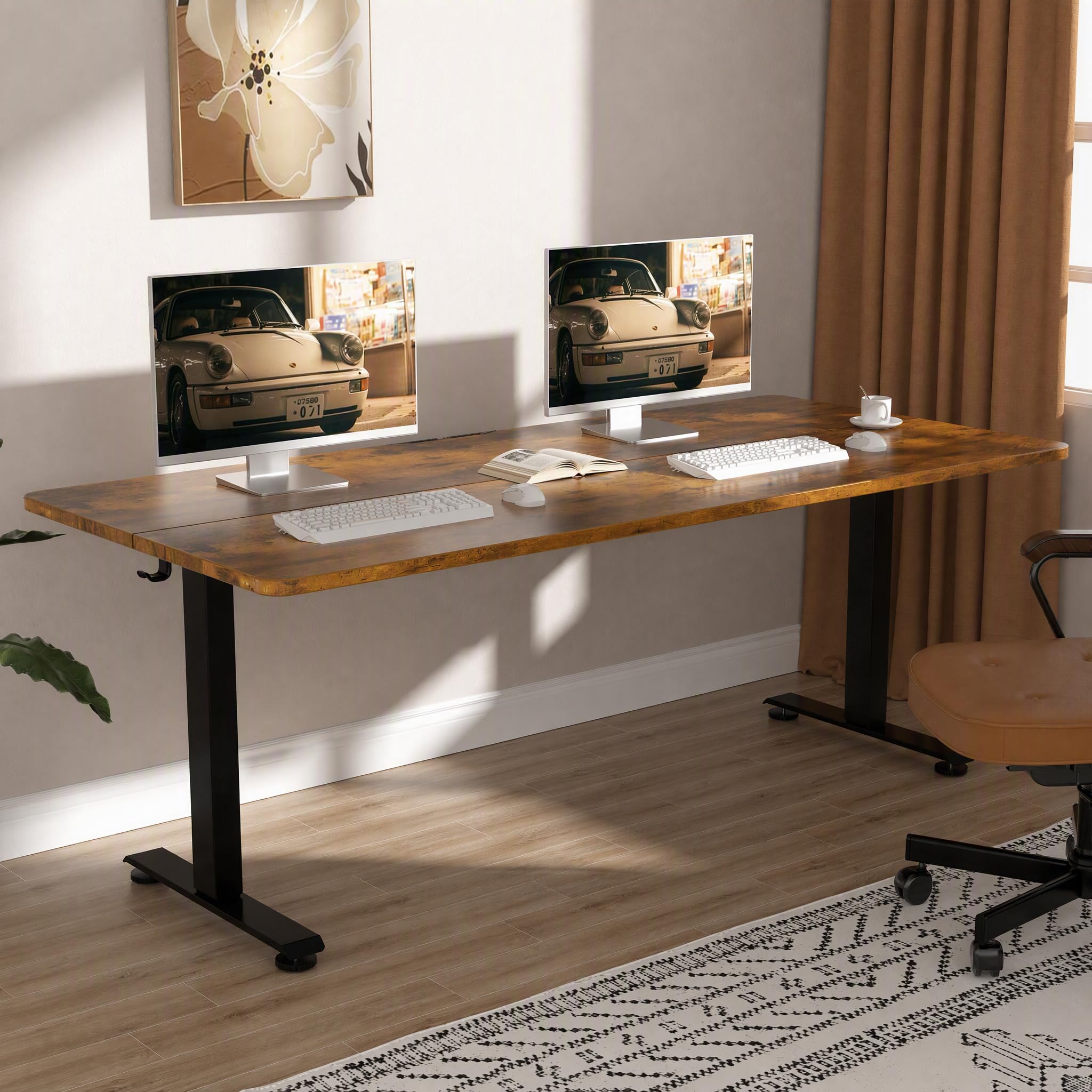 Wide Electric Height Adjustable Standing Desk