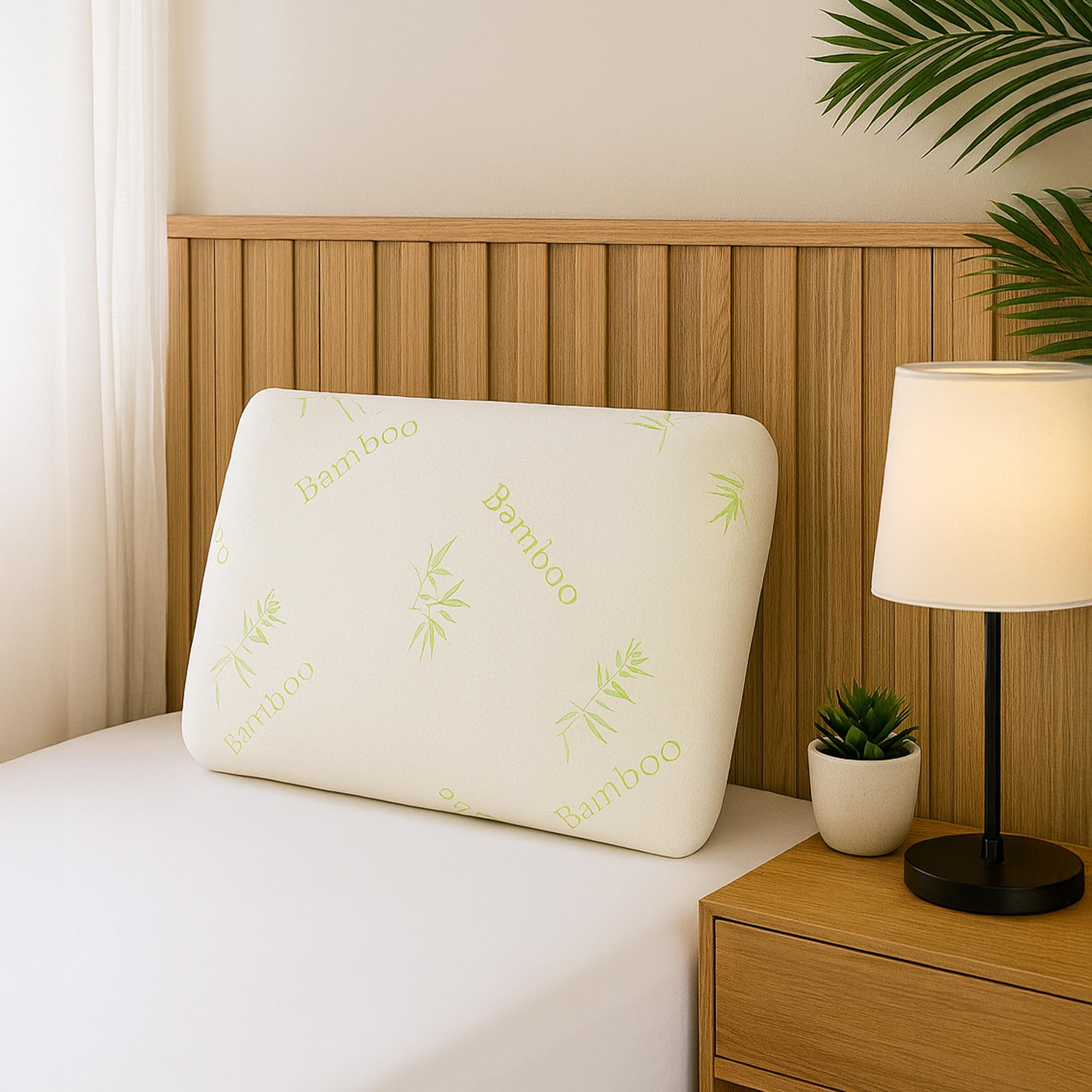 MYTRIDENT Classic Bamboo Memory Foam 1 Pc Pillow|200 GSM Spun Knitted Bamboo Fabric-image-35