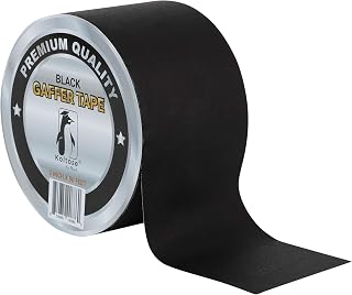 Black Gaffers Tape 3 Inches by 90 Feet Heavy-Duty Cloth Gaffer Tape – Non-Reflective, Water Resistant, Residue-Free Gaff Tape for Indoor and Outdoor Use, Versatile and Multipurpose Cloth Tape