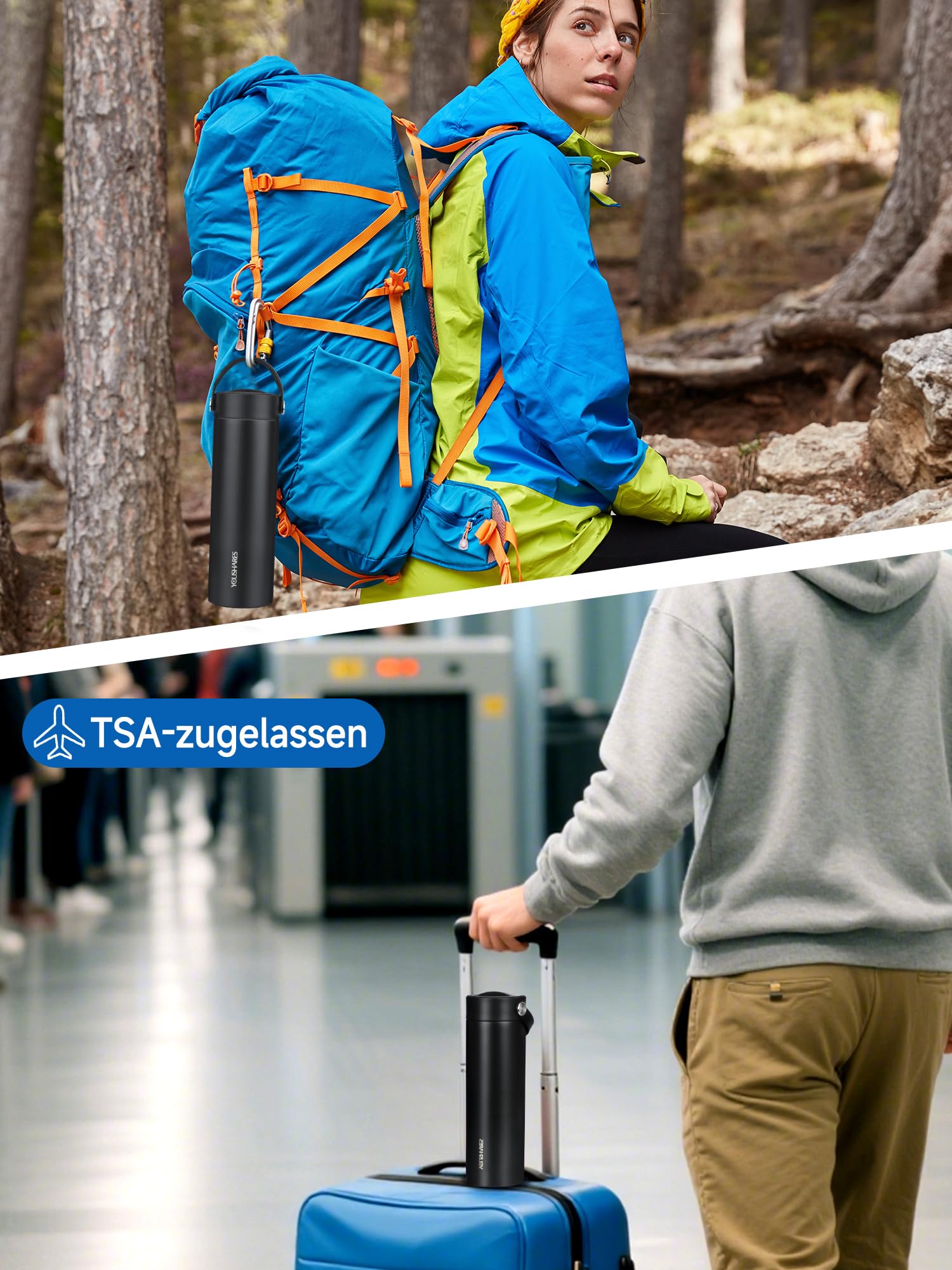 YOUSHARES Insulin Kühltasche für 1-5 Pens – 48H Kühlung Medikamenten Kühlbox mit Zubehör-Deckel, TSA-zugelassene Diabetiker Tasche für Flugzeug & Reisen, Kühltasche für Spritzen & GLP-1 Pens (Schwarz)