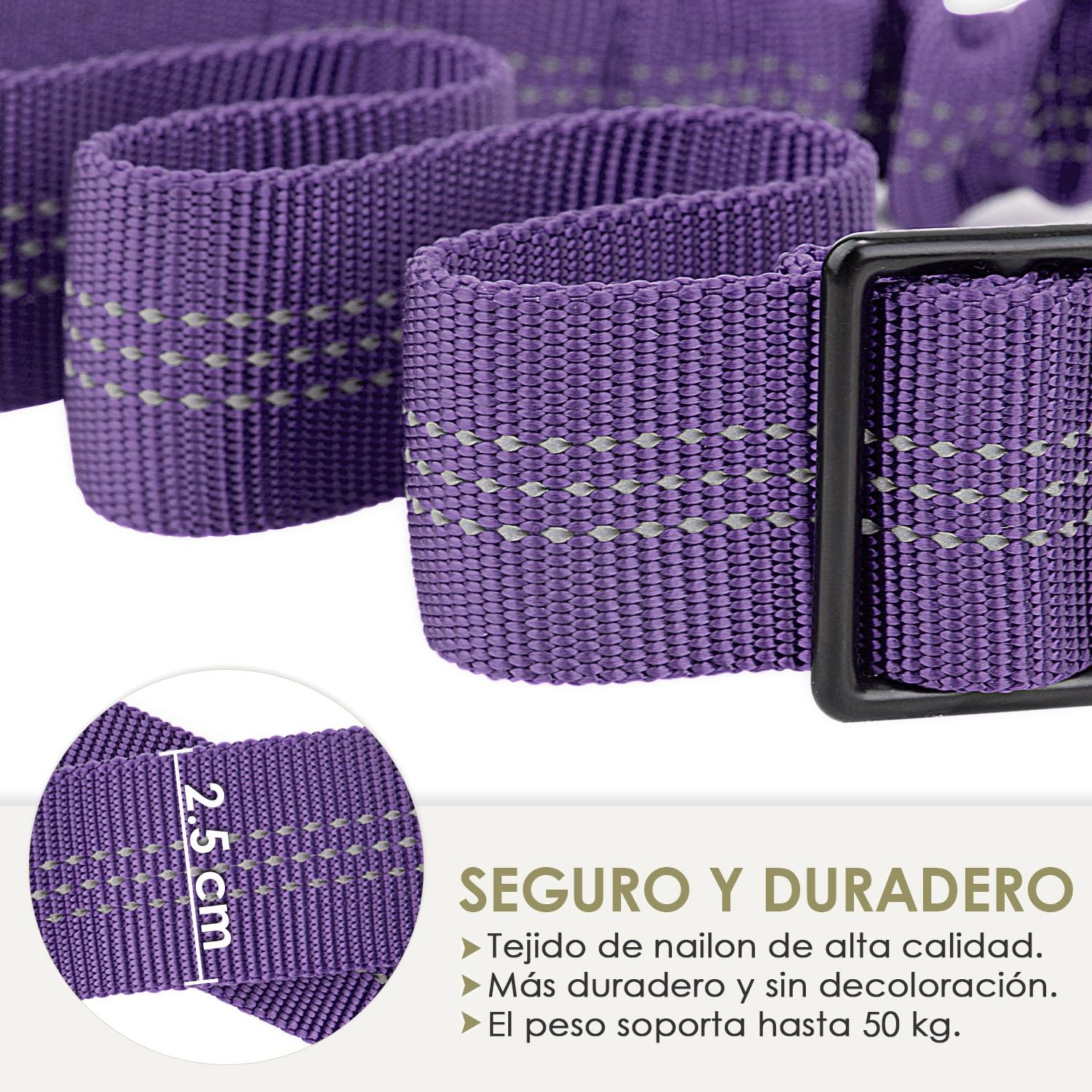 SlowTon 2 Cinturón de Seguridad de Coche para Perros, Ajustable, 2 Paquetes de Correas de Seguridad para Perros Pequeños, Medianos y Grandes, Cinturón de Seguridad Elástico