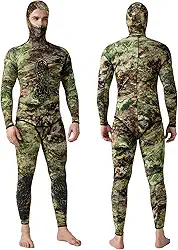 FLEXEL Roupa de mergulho masculina premium camuflagem 3 mm 5 mm CR neoprene roupa de mergulho com capuz roupa de mergulho com capuz 2 peças