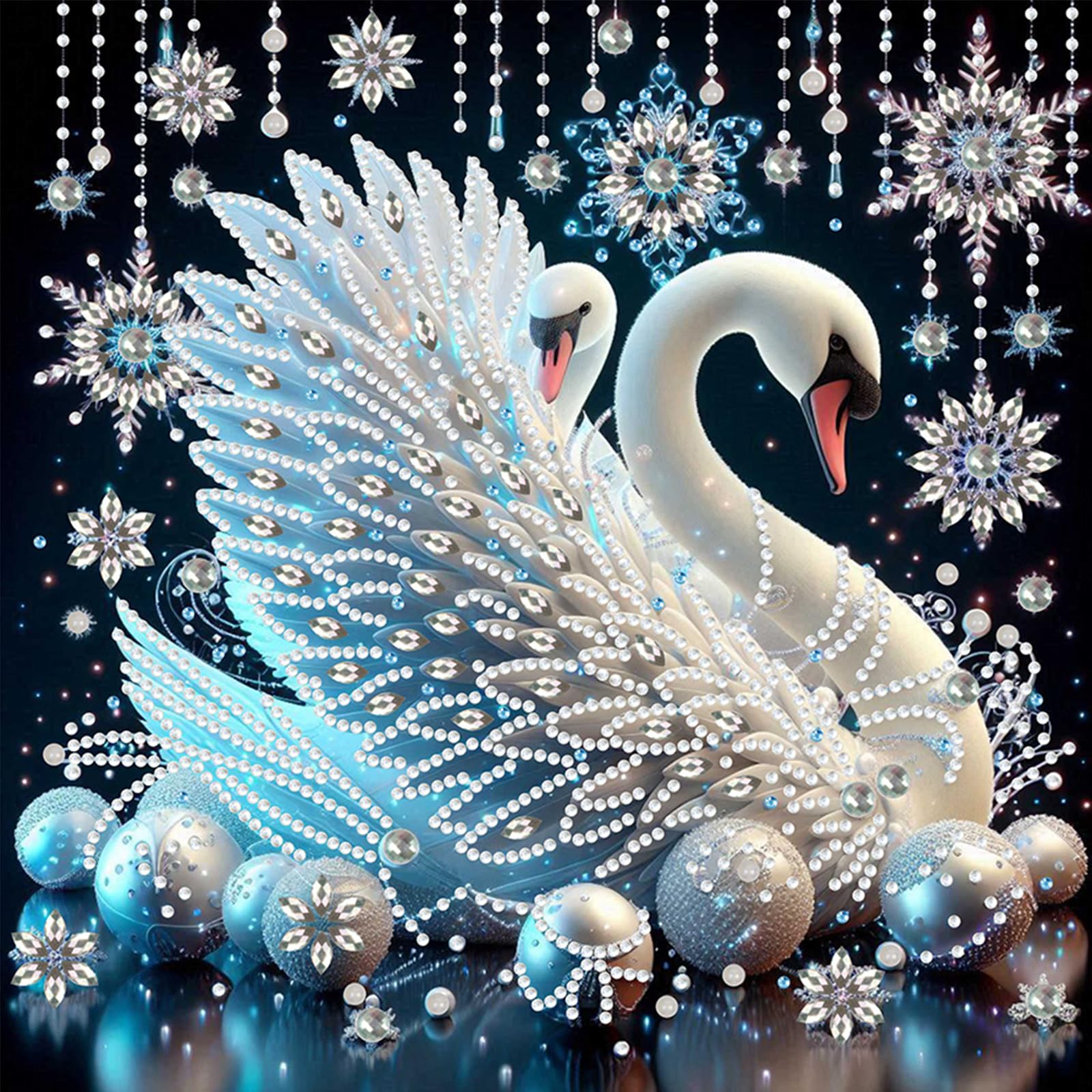 Swan 5D DIY Diamond Painting Kit for Adults Beginners 30x30cm