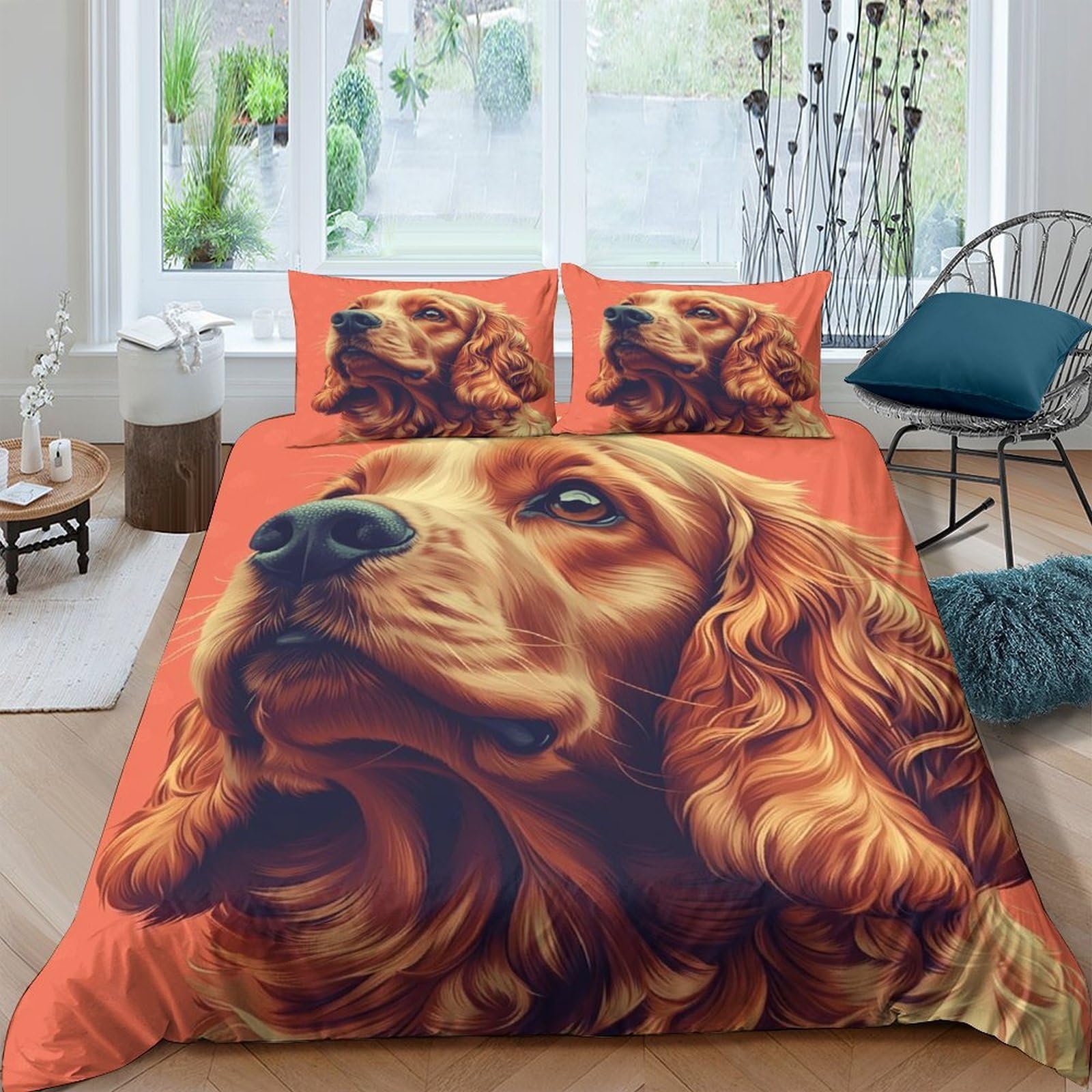Ctjqhvkz Style-6 3D Printed Golden Retriever Fitted Sheet Microfiber Slip-Resistant Dog Portrait Mattress Cover For Bedroom Guest Room Easy Care Decor Single（135X200cm）