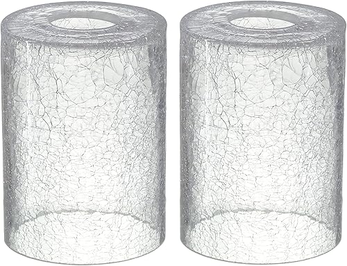 Paquete de 2 pantallas de vidrio de repuesto solamente, cilindro agrietado de 1-58 pulgadas, 4 pulgadas de profundidad x 4 pulgadas de ancho x 5.5