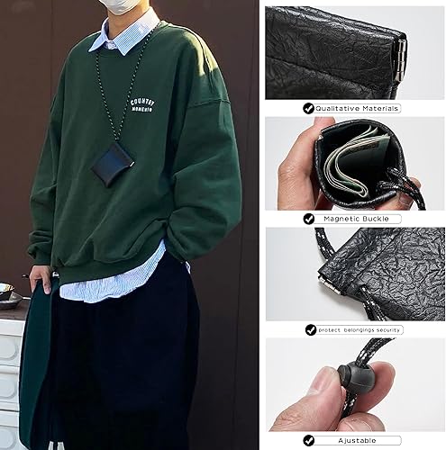 Miniatura 5 de Funda para auriculares para Apple Airpods Pro 21er cordón, bolsa de transporte de auriculares de cuero con correa para el cuello para Sony JBL