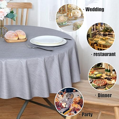 Miniatura 232 de sancua - Mantel rectangular de PVC 100 % impermeable, 54 x 54 pulgadas, vinilo a prueba de aceite, derrames, fácil de limpiar con un paño, para