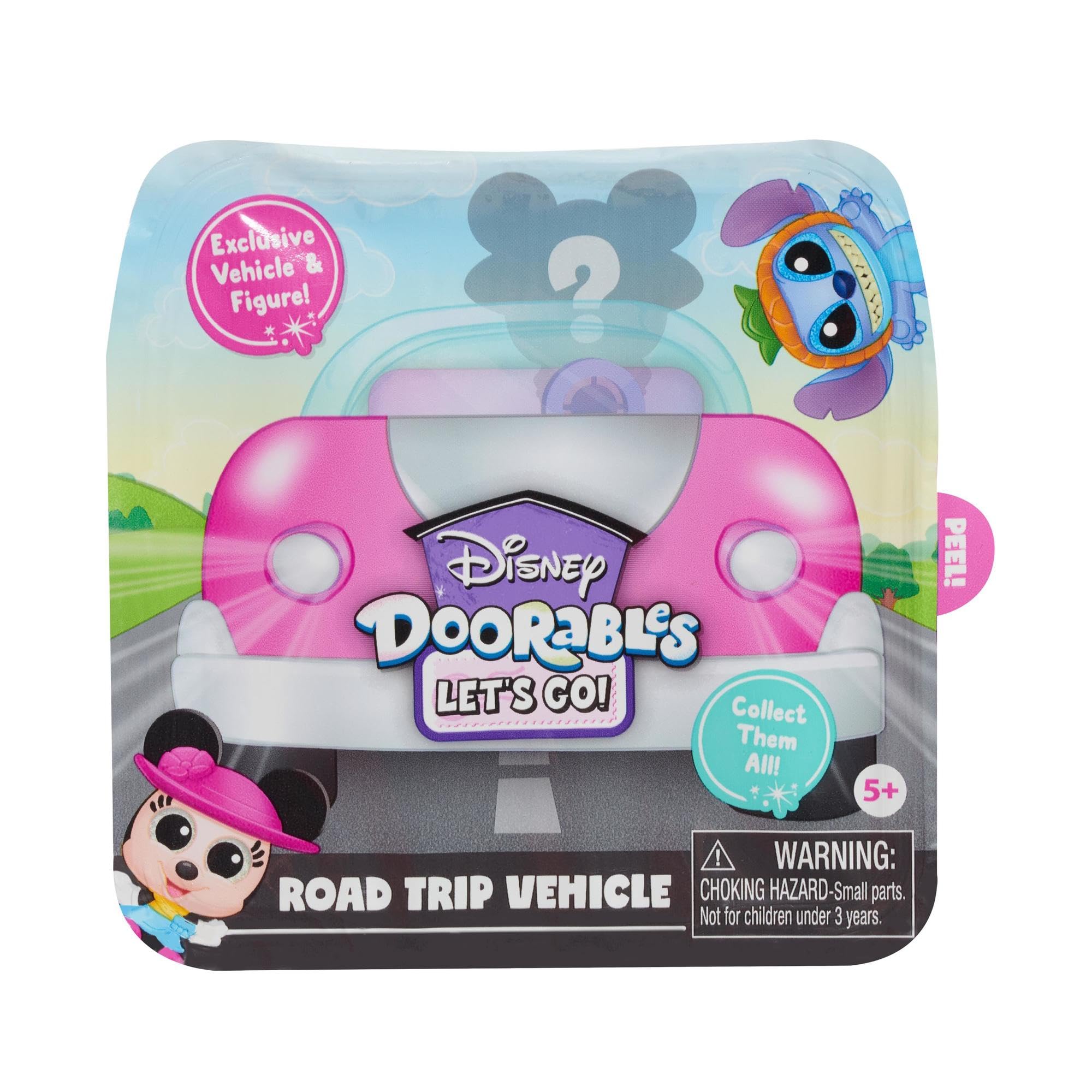 Disney Doorables, Let's Go Pojazd z figurką, ekskluzywne, losowe modele, zabawki dla dzieci od 5 lat, GIOCHI PREZIOSI, DRB06