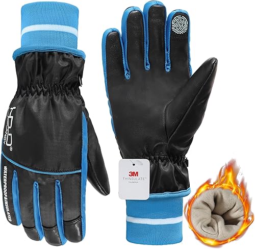 Guantes de trabajo con aislamiento impermeable, guantes térmicos de invierno para hombres y mujeres, compatible con pantalla táctil, guantes de