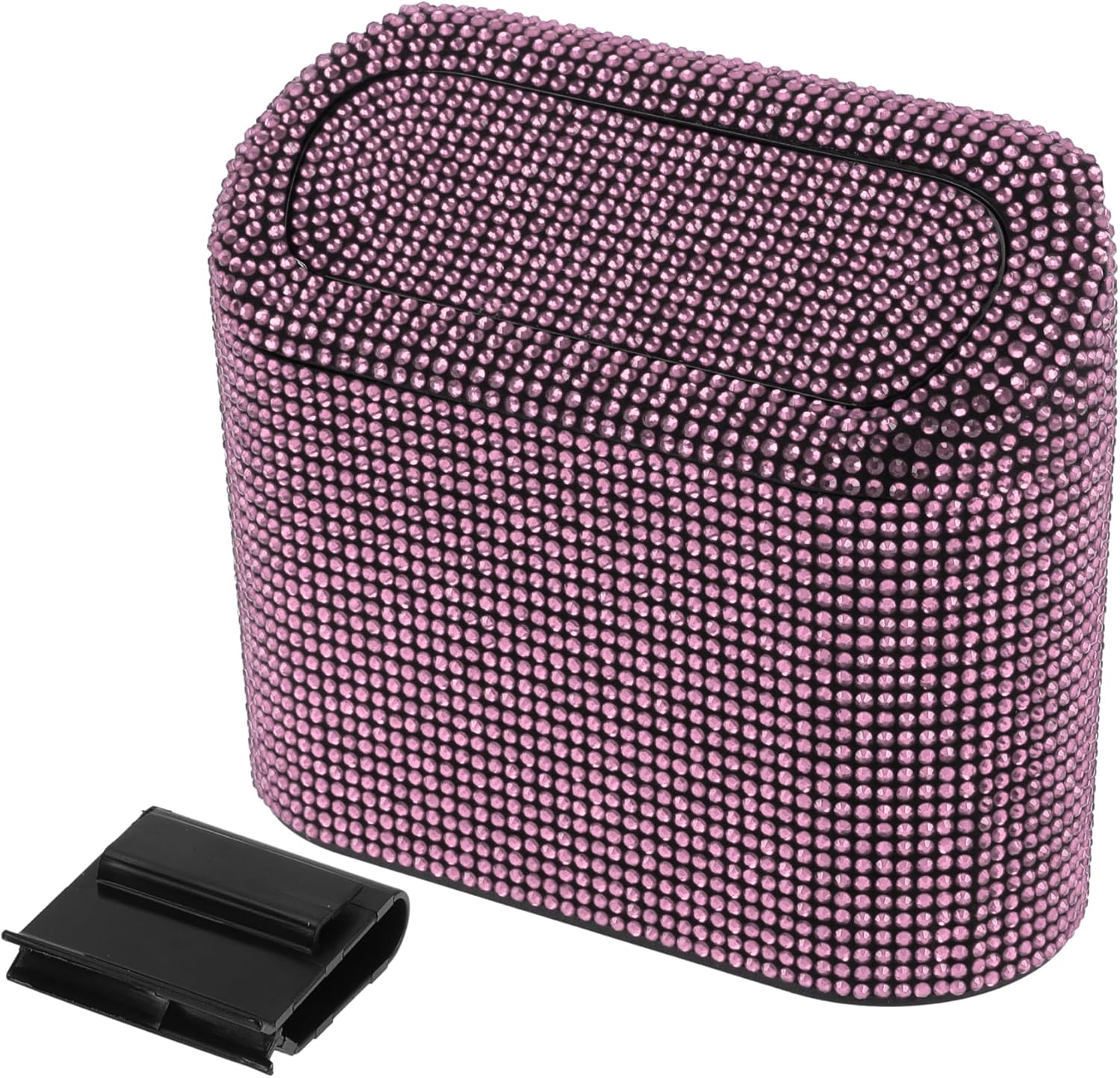 ACROPIX Car Trash Can Trash Bin Rhinestones Hanging 6.3" Length 2.8" Width 5.5" Height Pink Black Rhinestone ABS