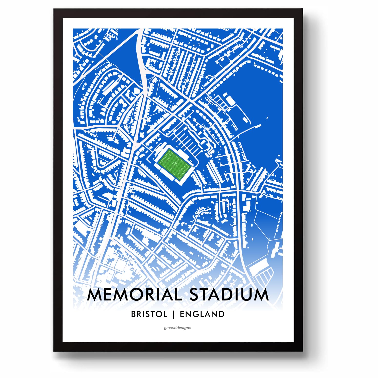 GroundDesigns BRISTOL ROVERS Football Gift MEMORIAL STADIUM Art Map Unframed A3 Print GAS